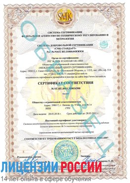 Образец сертификата соответствия Ленинск Сертификат OHSAS 18001